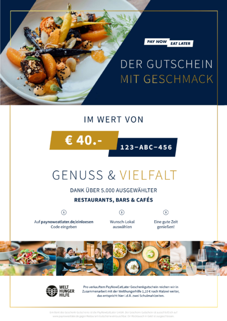 Restaurant-Gutschein für Geschenkgutschein für Firmen
