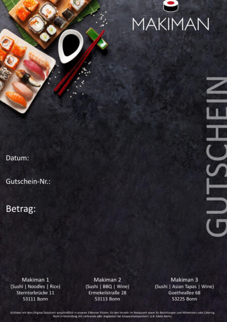 Restaurant-Gutschein für Makiman
